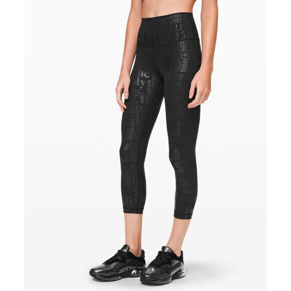 Lululemon Wunder Under High-Rise Crop 23" *Full-On Luxtreme Manifesto Sz 2 - Picture 2 of 10